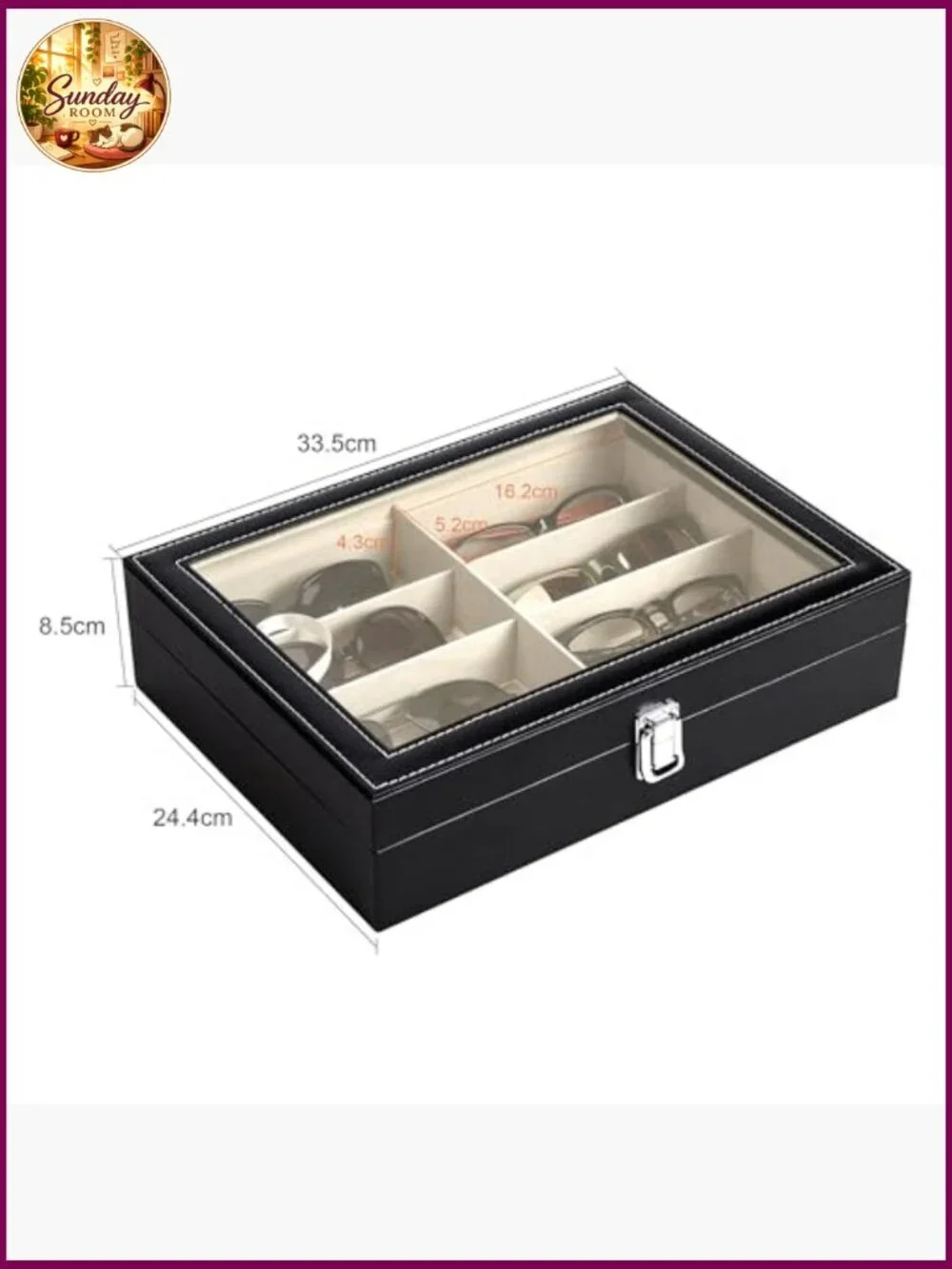 Leather Multi Sunglasses Organizer - 8 Slot Eyeglass Case